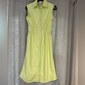 NWT - House of Harlow Acid Green Vegan Leather Dress